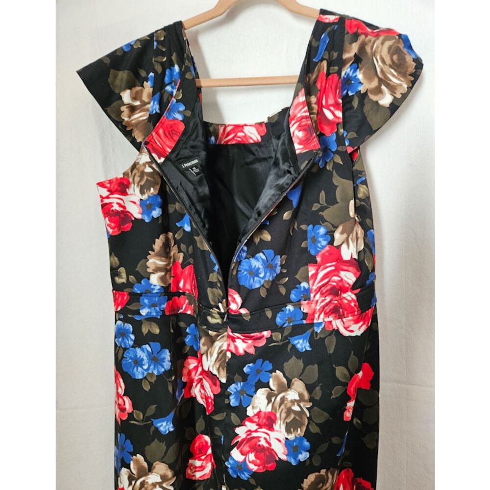 J. Peterman Women's Cap Sleeve Floral Sheath Dress 22 Plus Spring - Picture 7 of 7